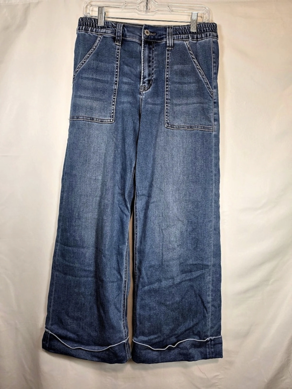 Vervet Wide Leg Jeans in Blue Waist 28 Denim Relaxed Fit Casual Streetwear